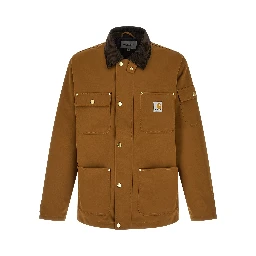 Brown Nylon Full-Length Jacket