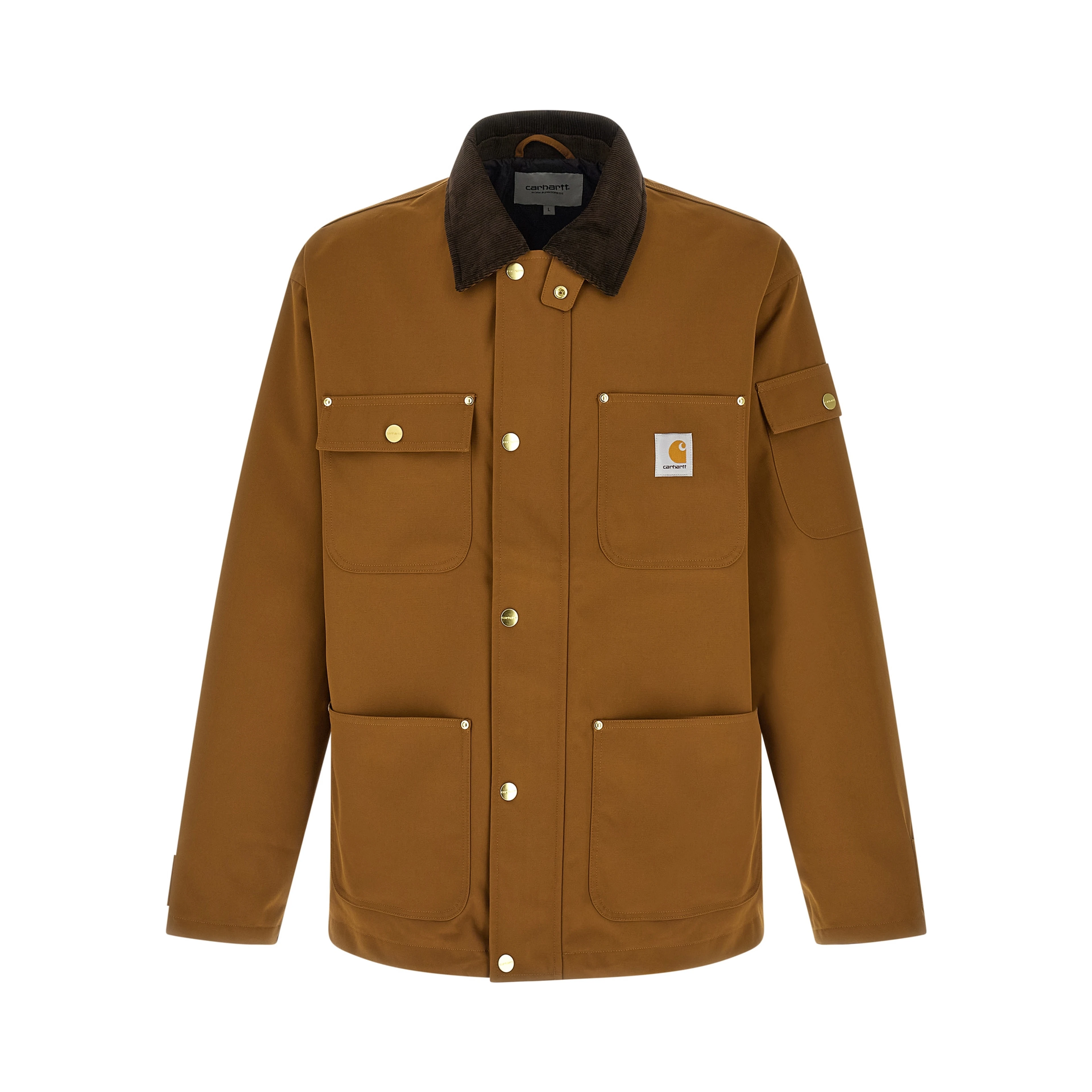 Brown Nylon Full-Length Jacket