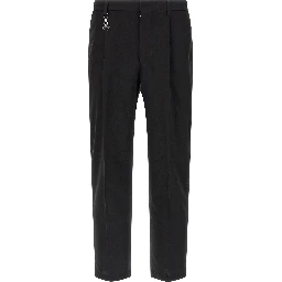 Black Cotton Casual Pants