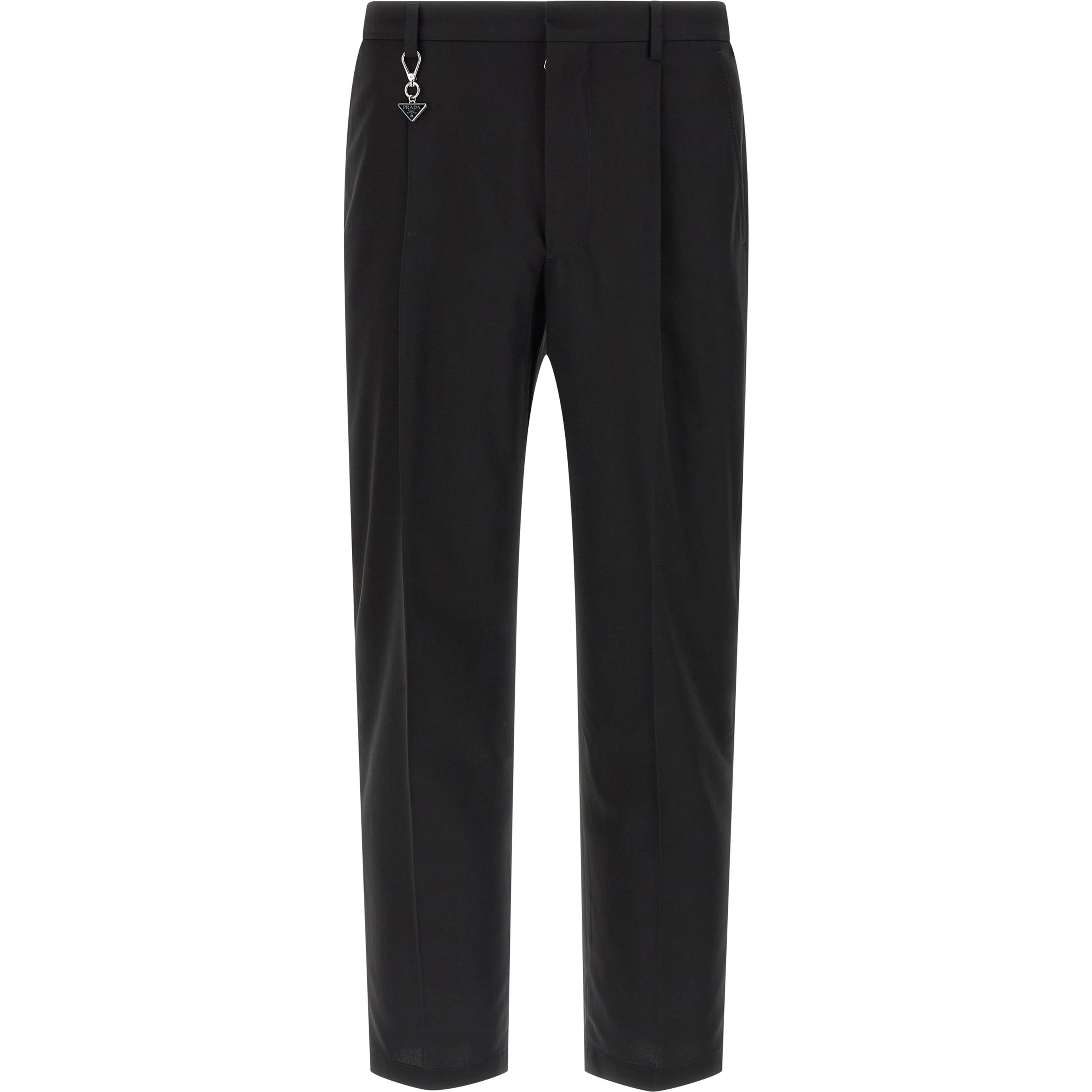 Black Cotton Casual Pants