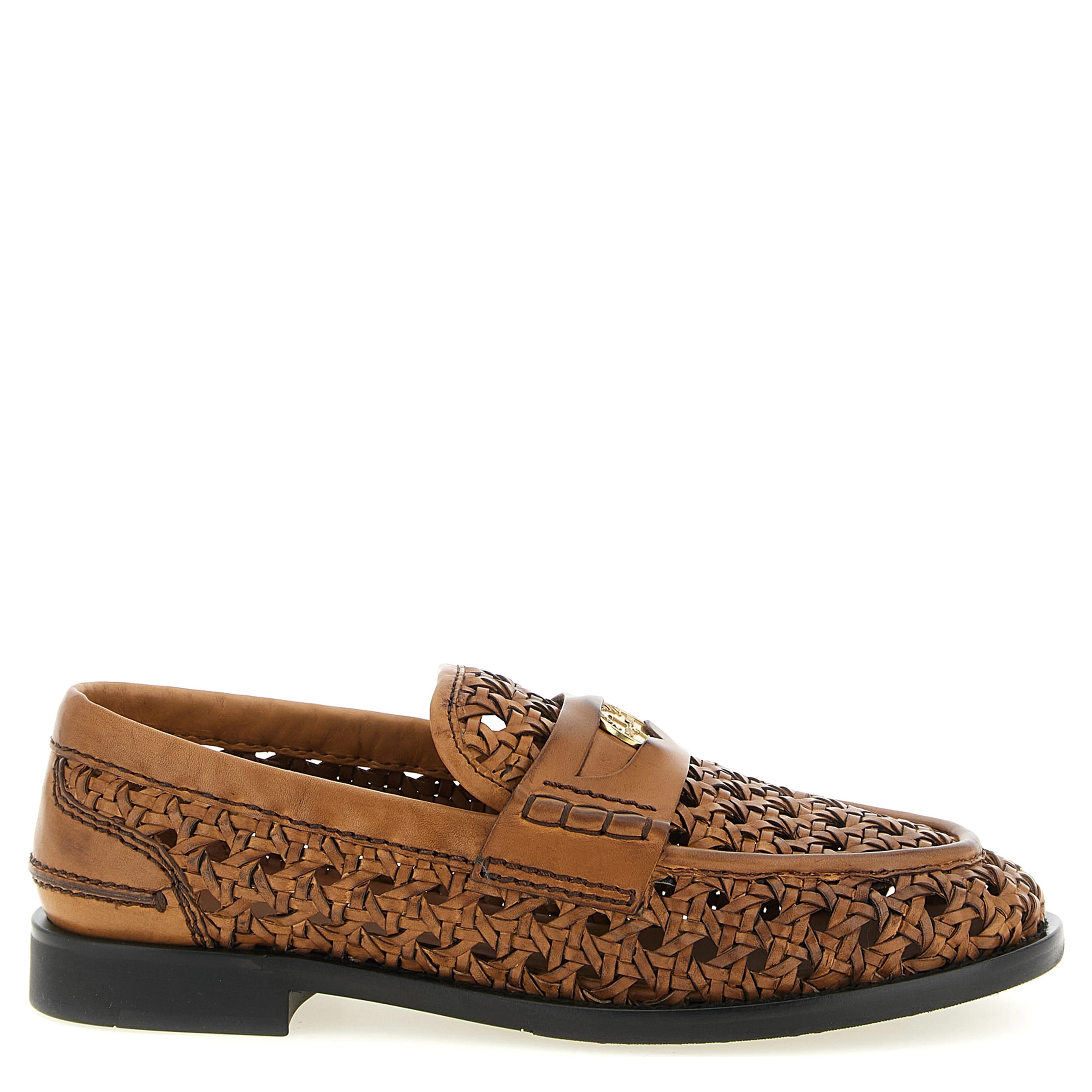 Brown Calfskin Slip-On Loafers