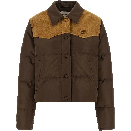 Brown Recycled Polyester Full-Length Jacket