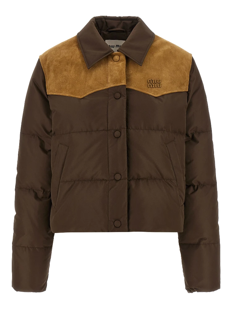 Brown Recycled Polyester Full-Length Jacket