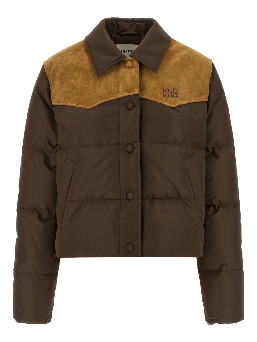 Brown Recycled Polyester Full-Length Jacket
