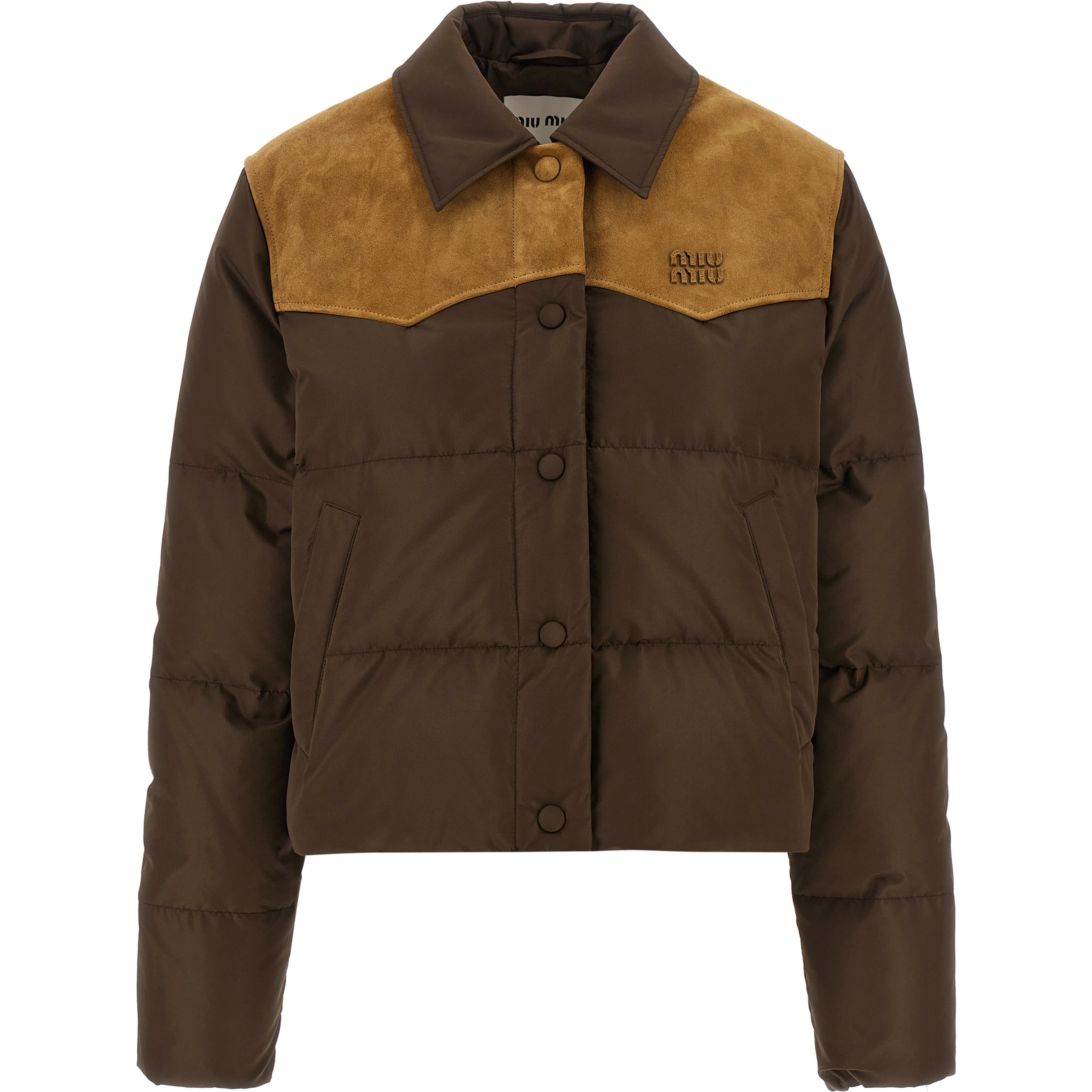 Brown Recycled Polyester Full-Length Jacket