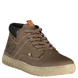 Brown Polyurethane Men's Sneaker