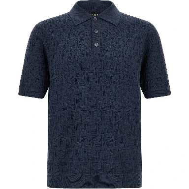 Blue Cotton Polo Shirt