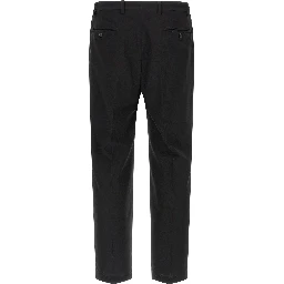 Black Cotton Casual Pants