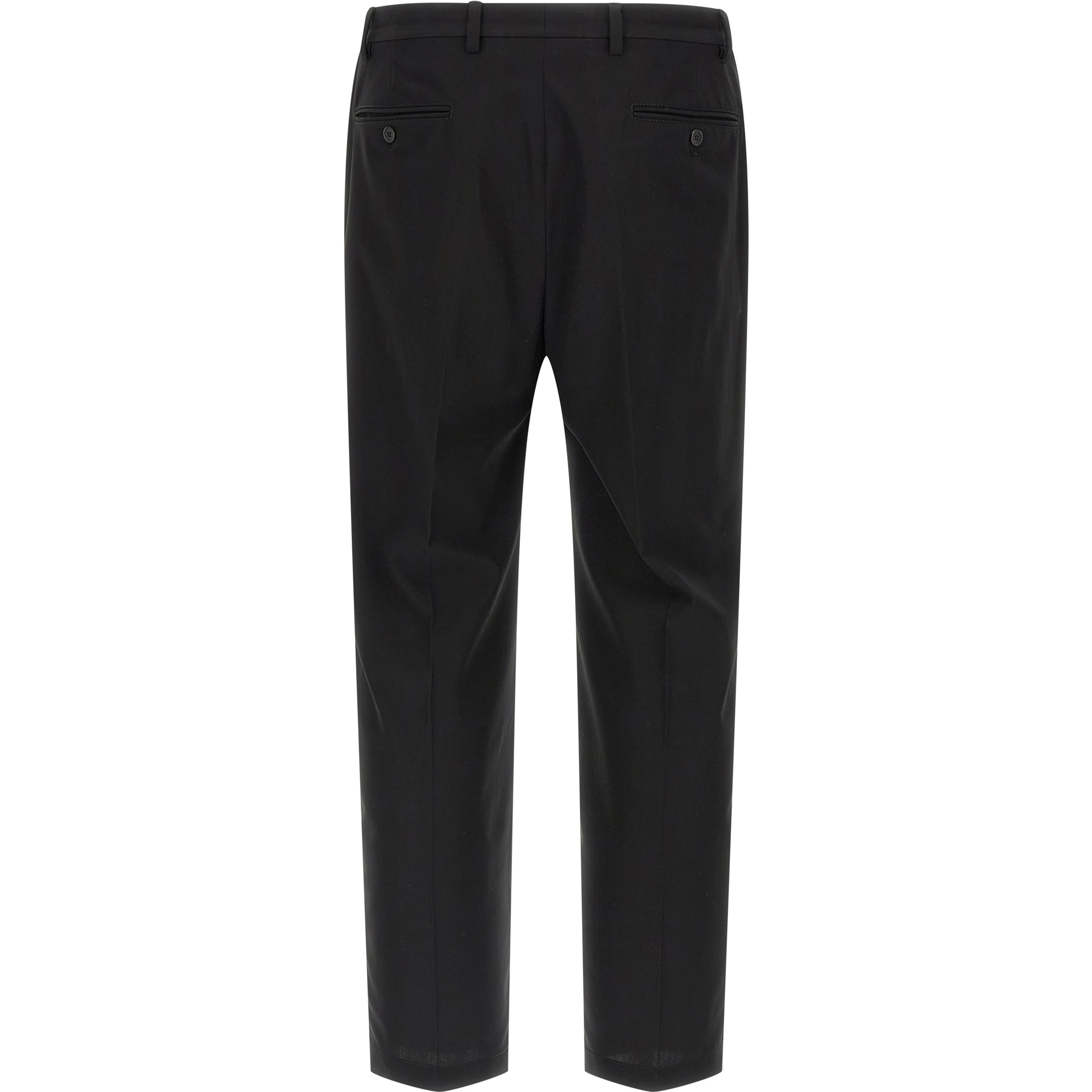 Black Cotton Casual Pants
