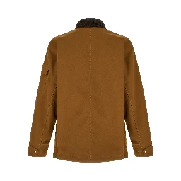 Brown Nylon Full-Length Jacket