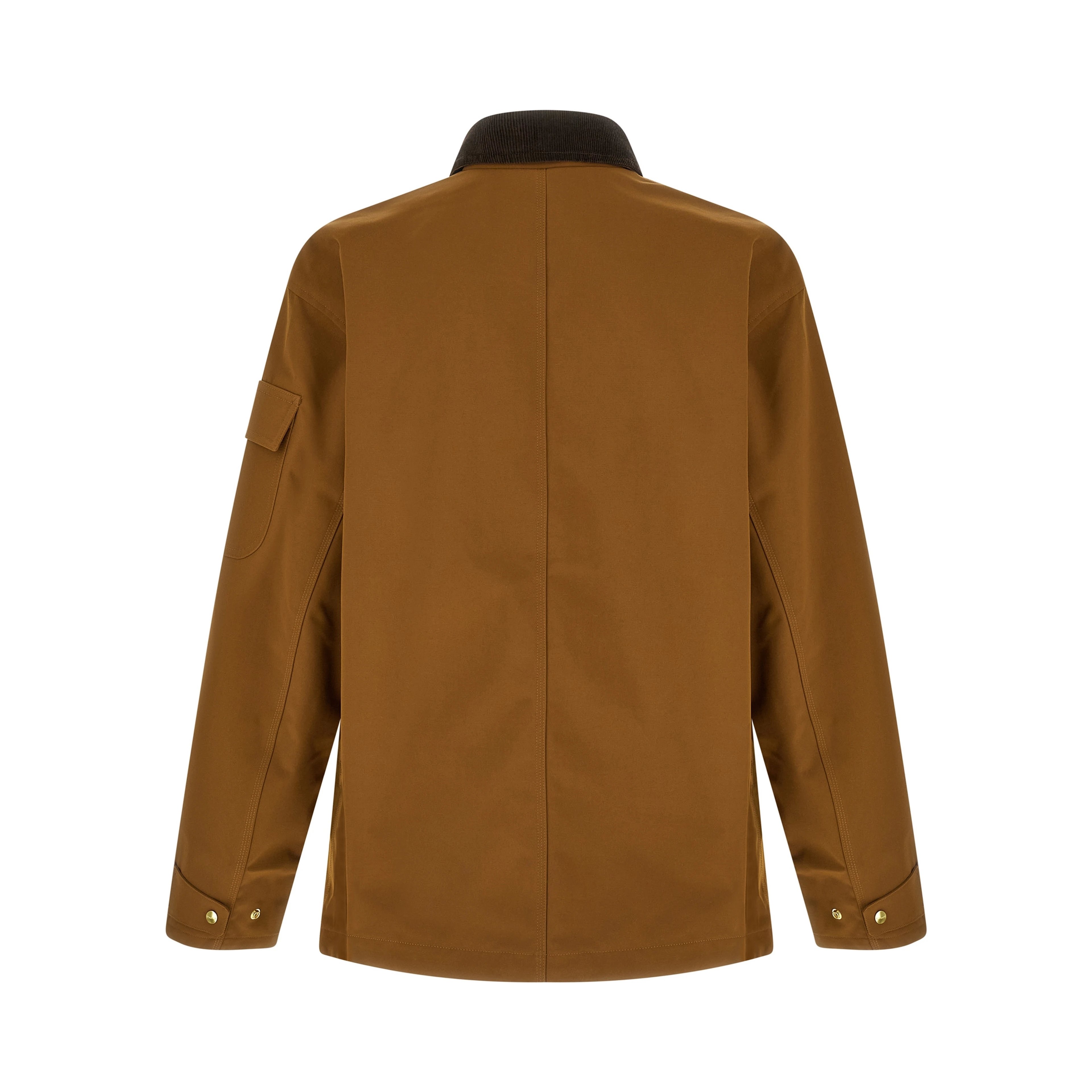 Brown Nylon Full-Length Jacket