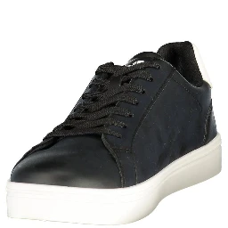 Black Polyester Men's Sneaker