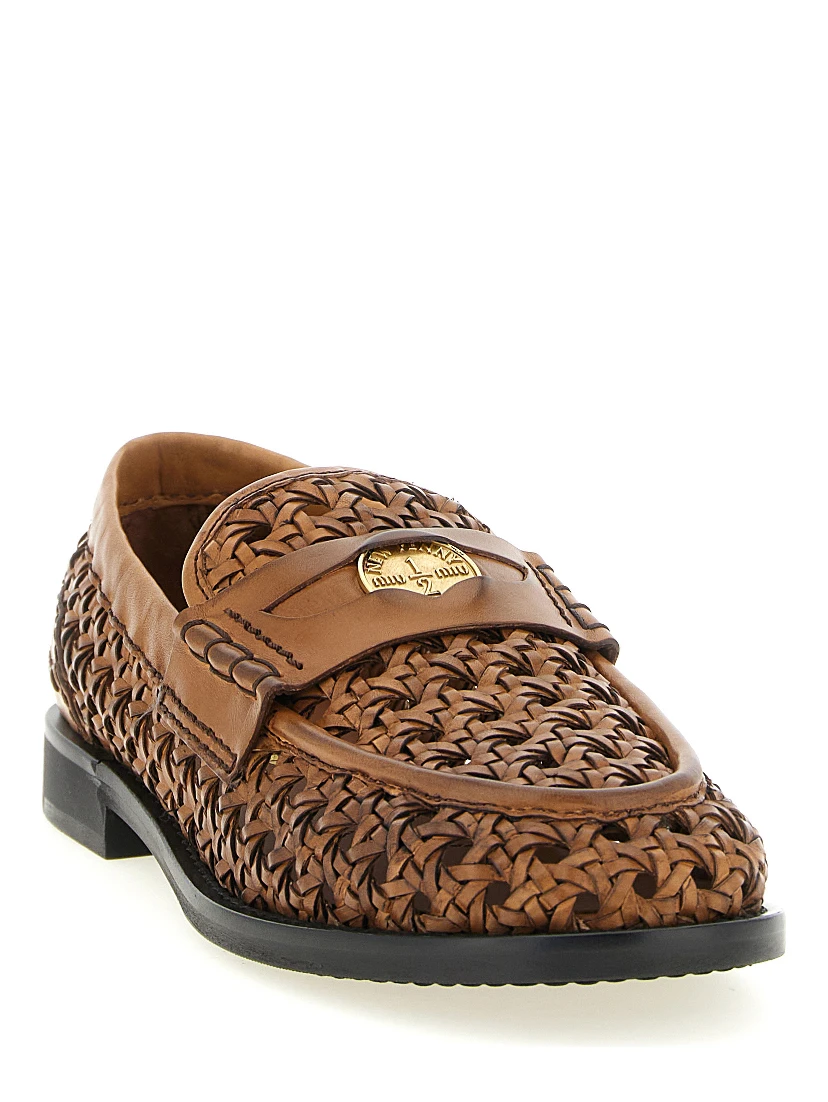 Brown Calfskin Slip-On Loafers