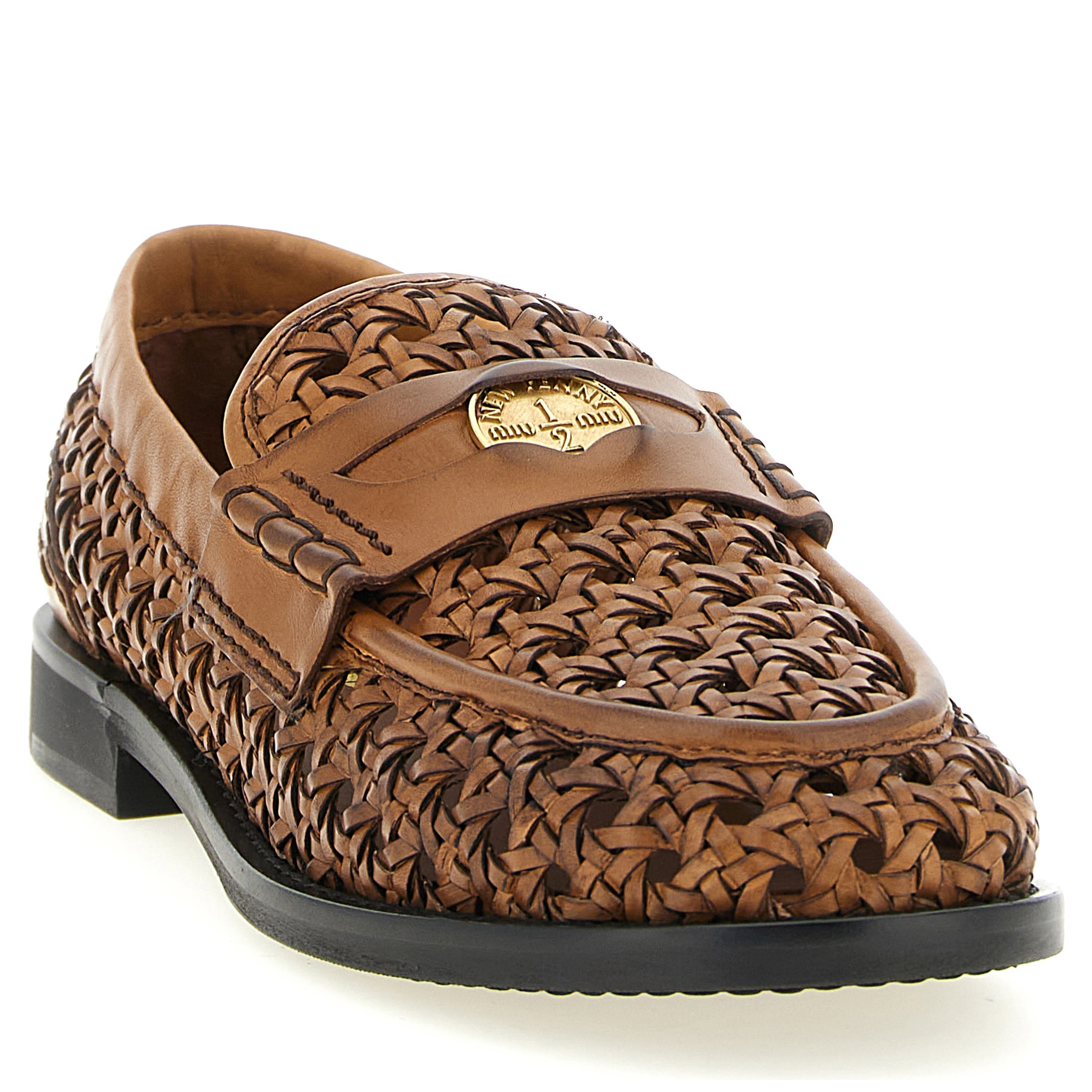 Brown Calfskin Slip-On Loafers
