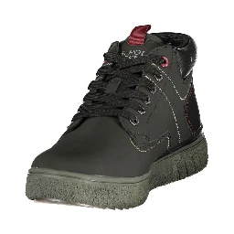 Black Polyurethane Men's Sneaker