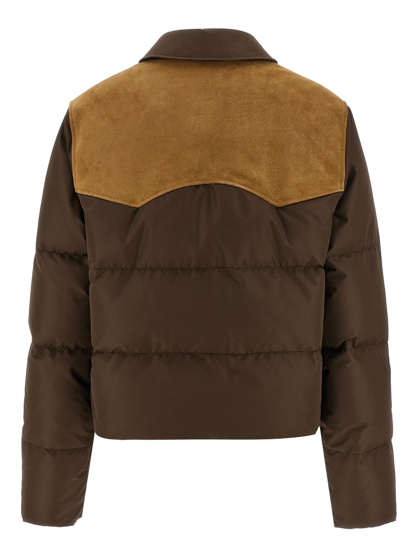 Brown Recycled Polyester Full-Length Jacket