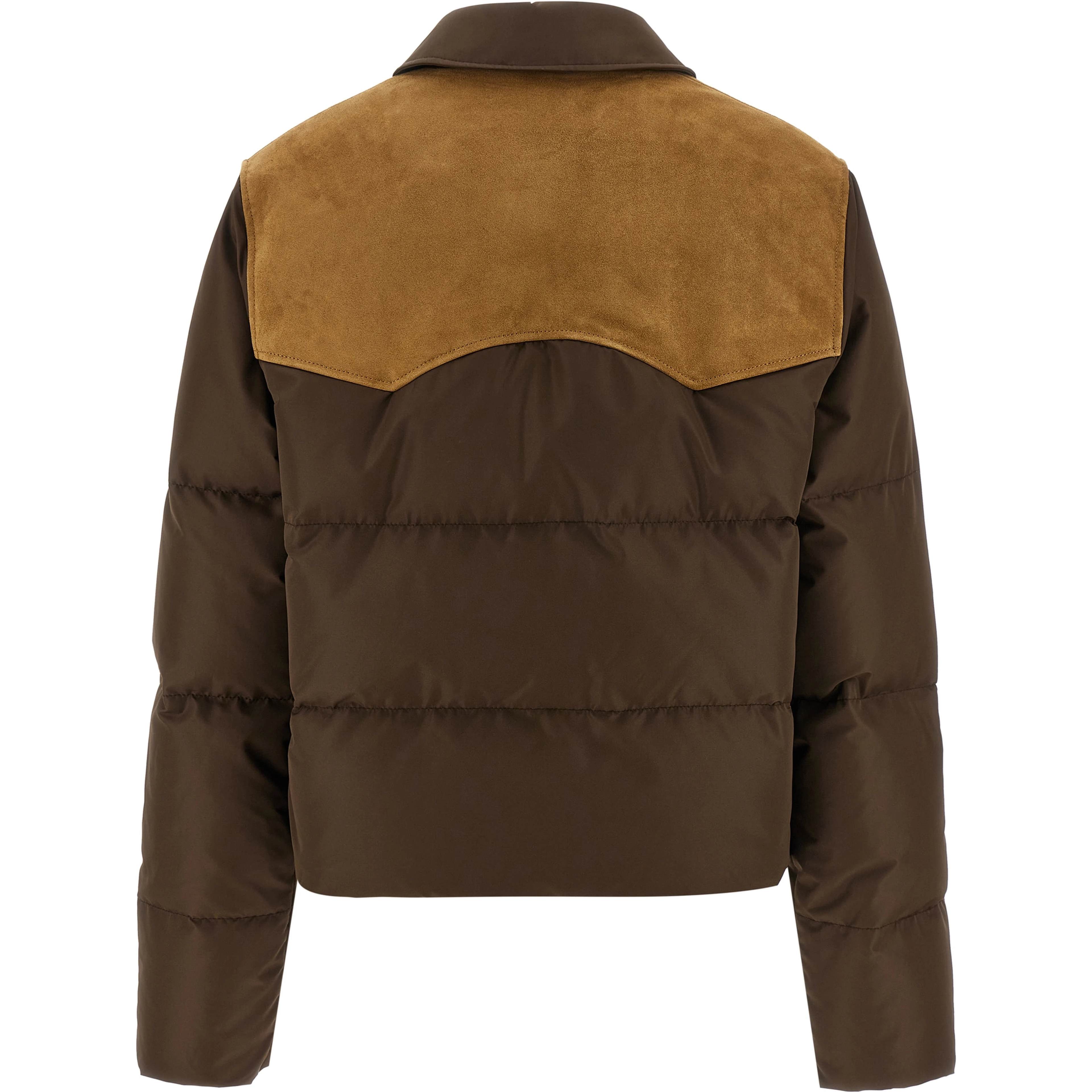 Brown Recycled Polyester Full-Length Jacket