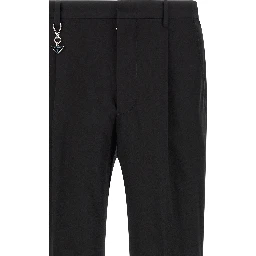 Black Cotton Casual Pants
