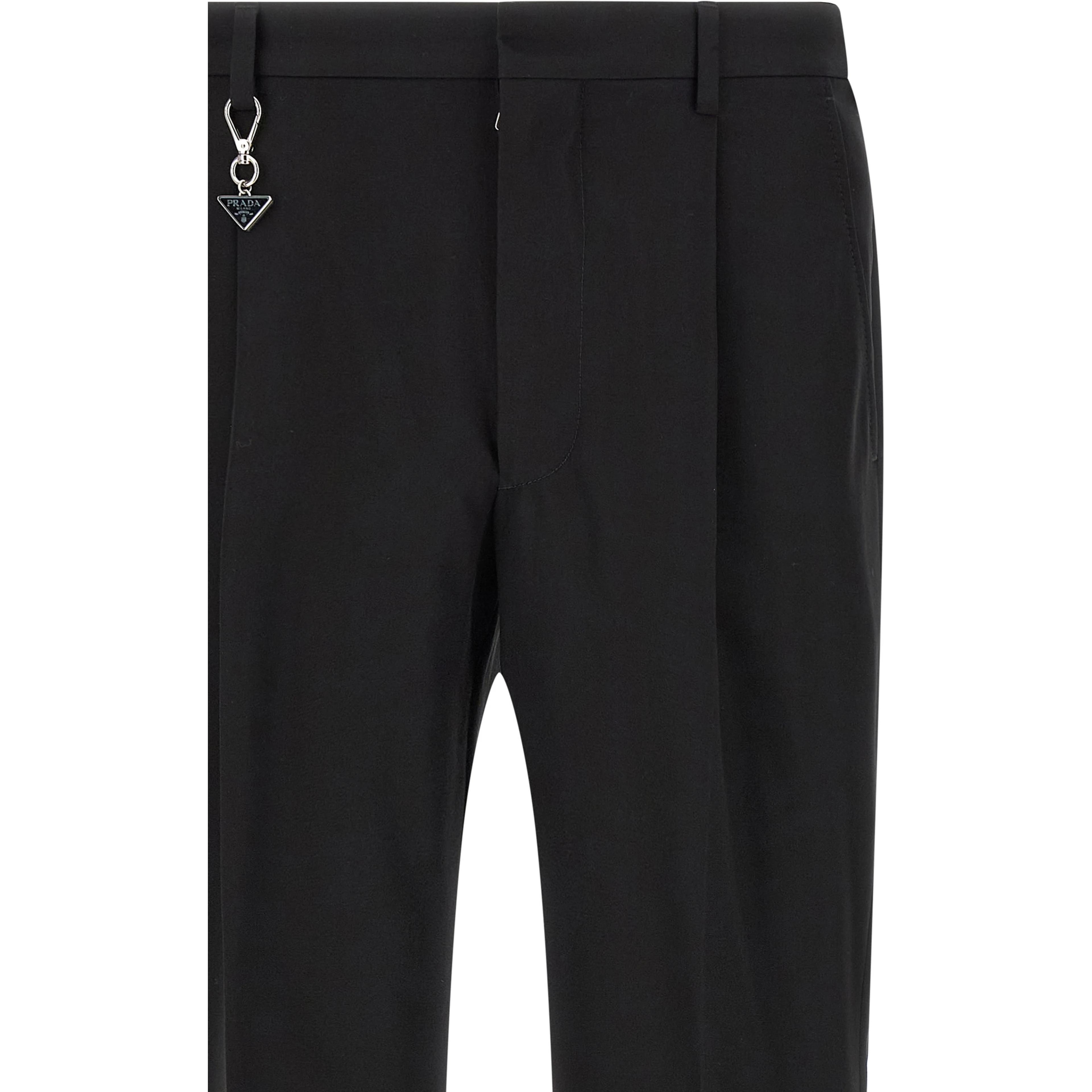 Black Cotton Casual Pants