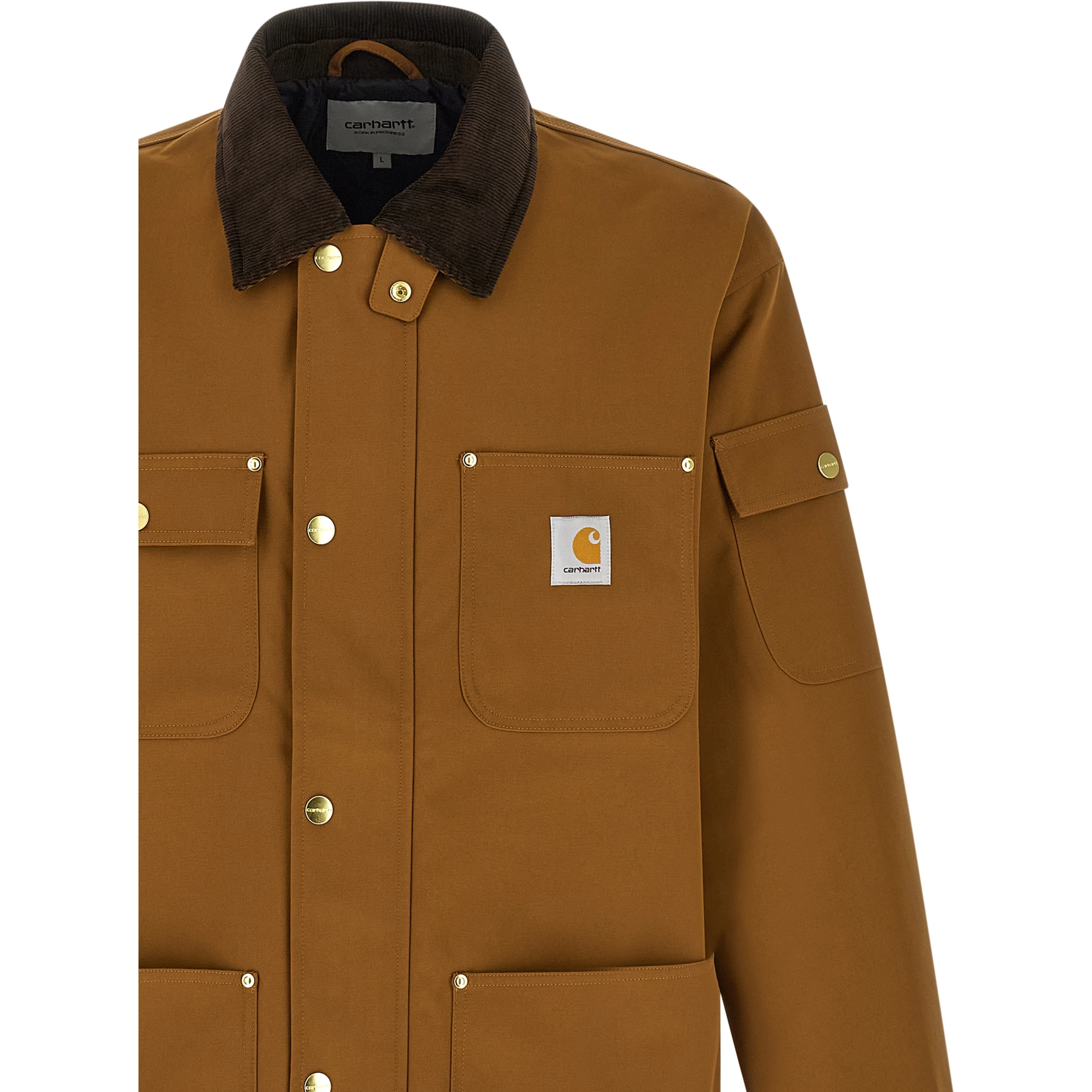 Brown Nylon Full-Length Jacket