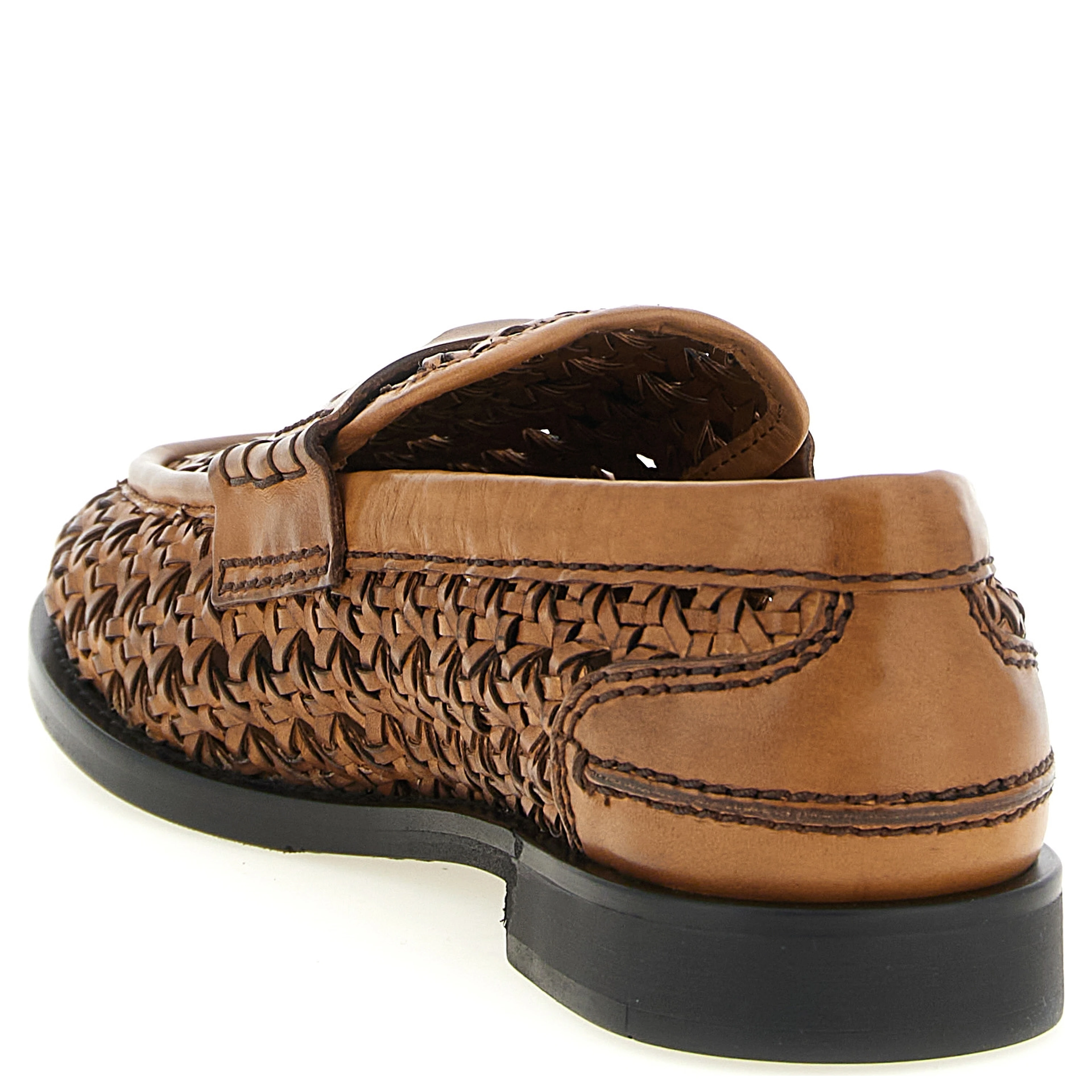 Brown Calfskin Slip-On Loafers