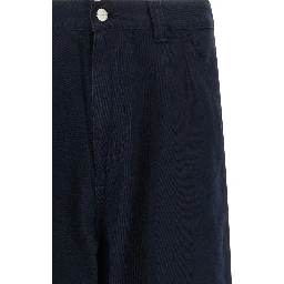 Blue Organic Cotton Casual Pants