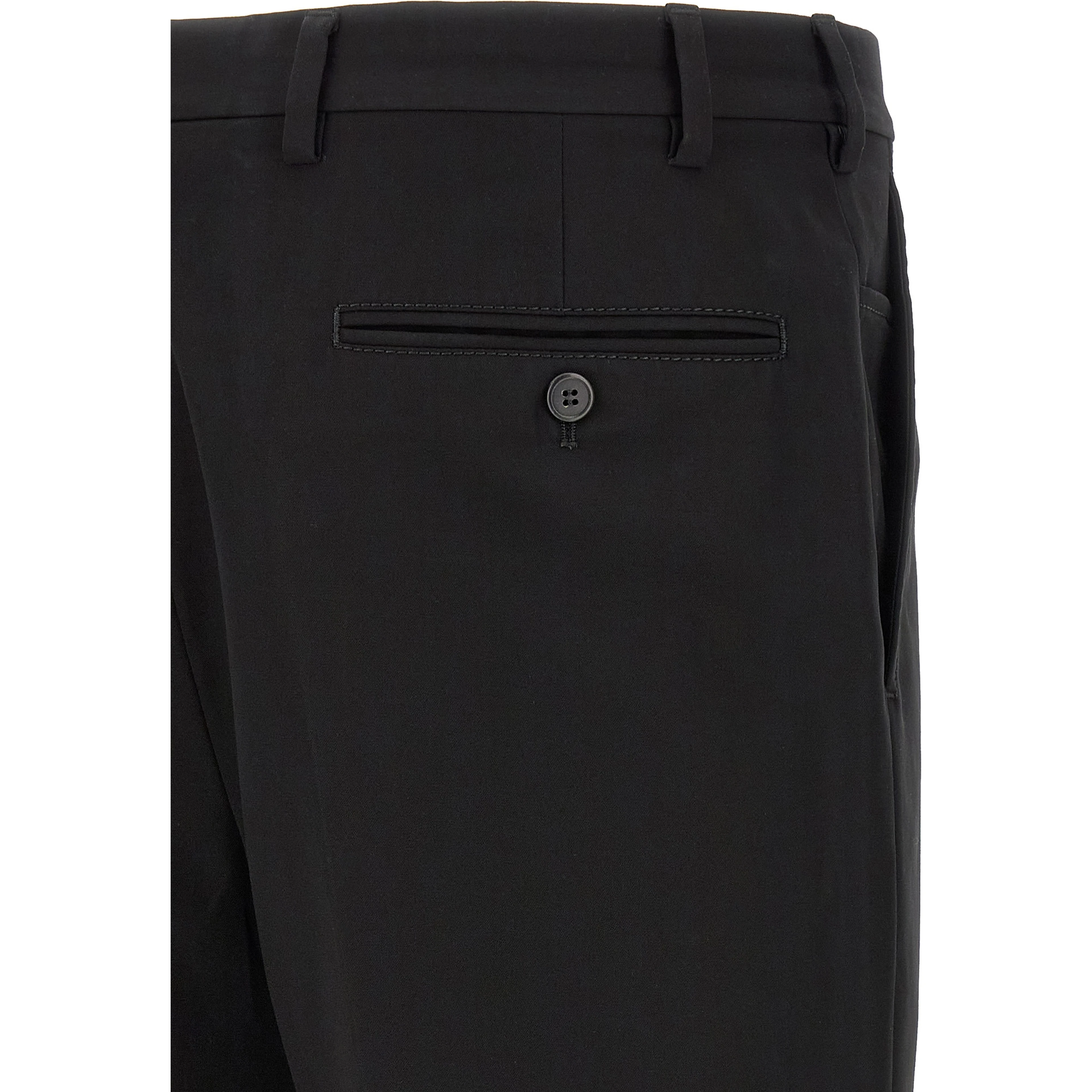 Black Cotton Casual Pants