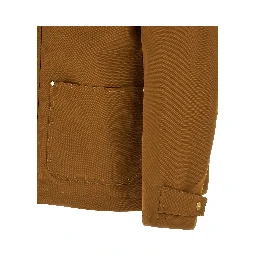 Brown Nylon Full-Length Jacket