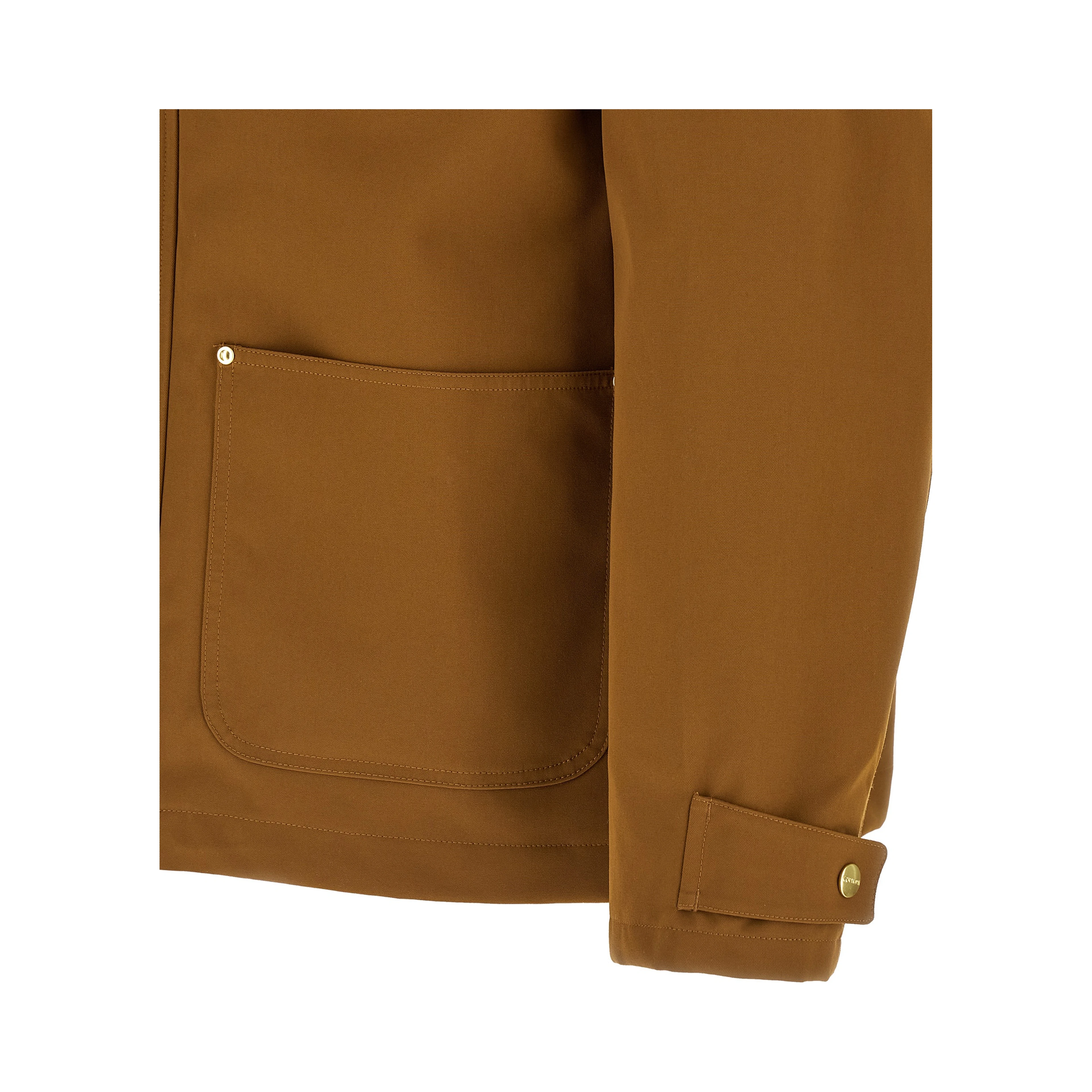 Brown Nylon Full-Length Jacket