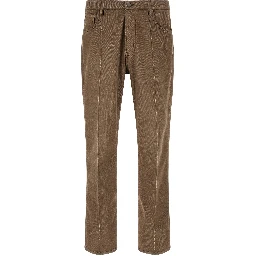 Brown Cotton Casual Pants