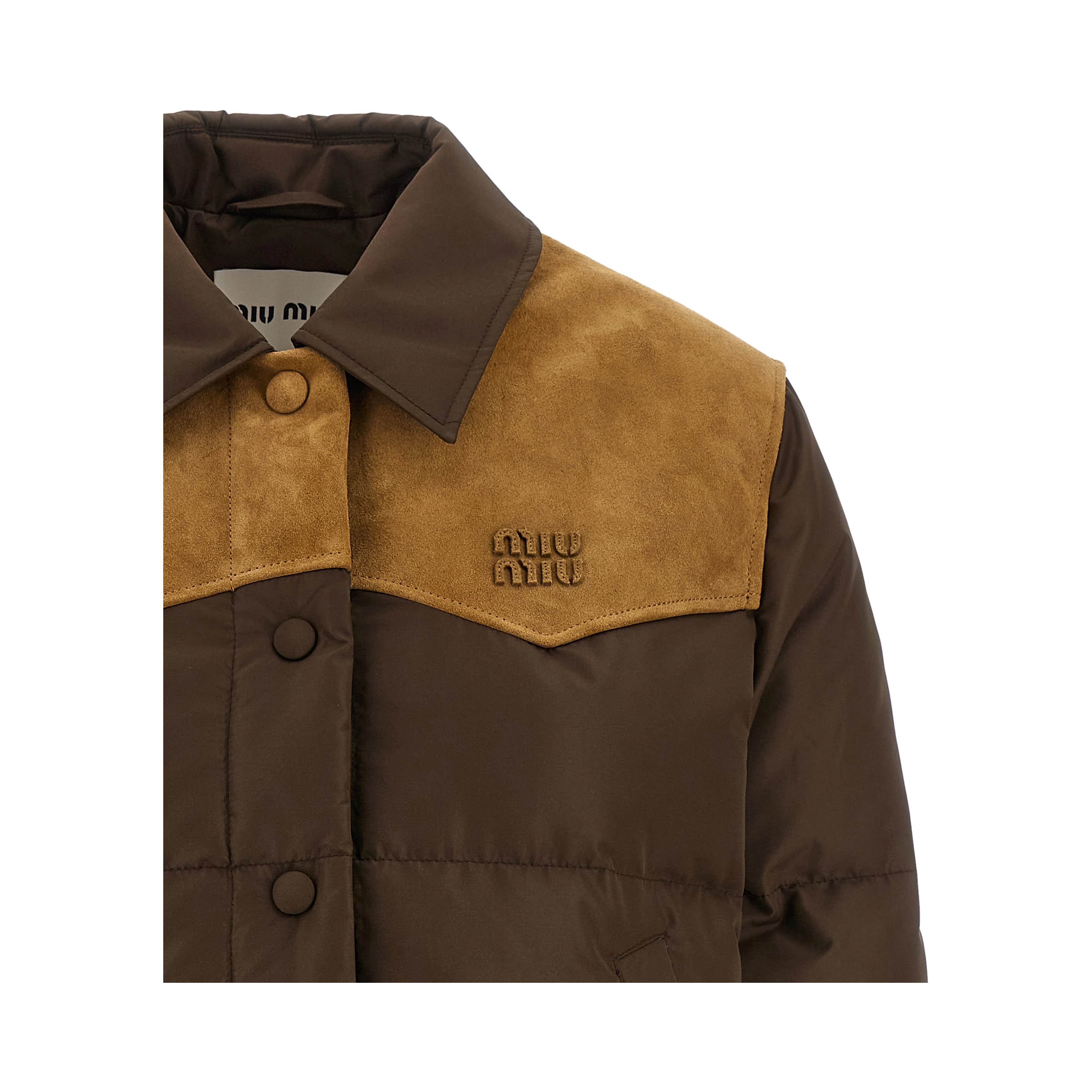 Brown Recycled Polyester Full-Length Jacket