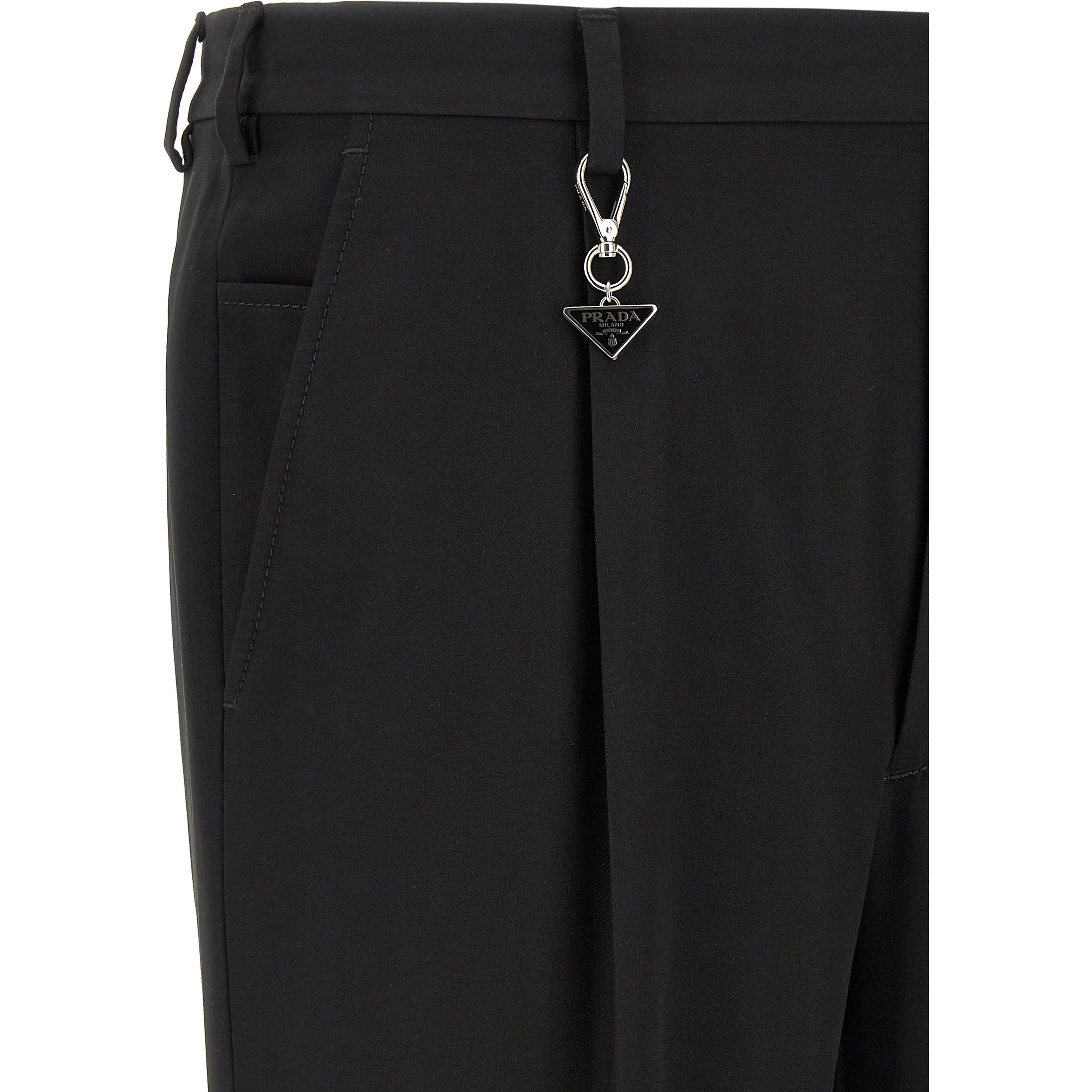 Black Cotton Casual Pants