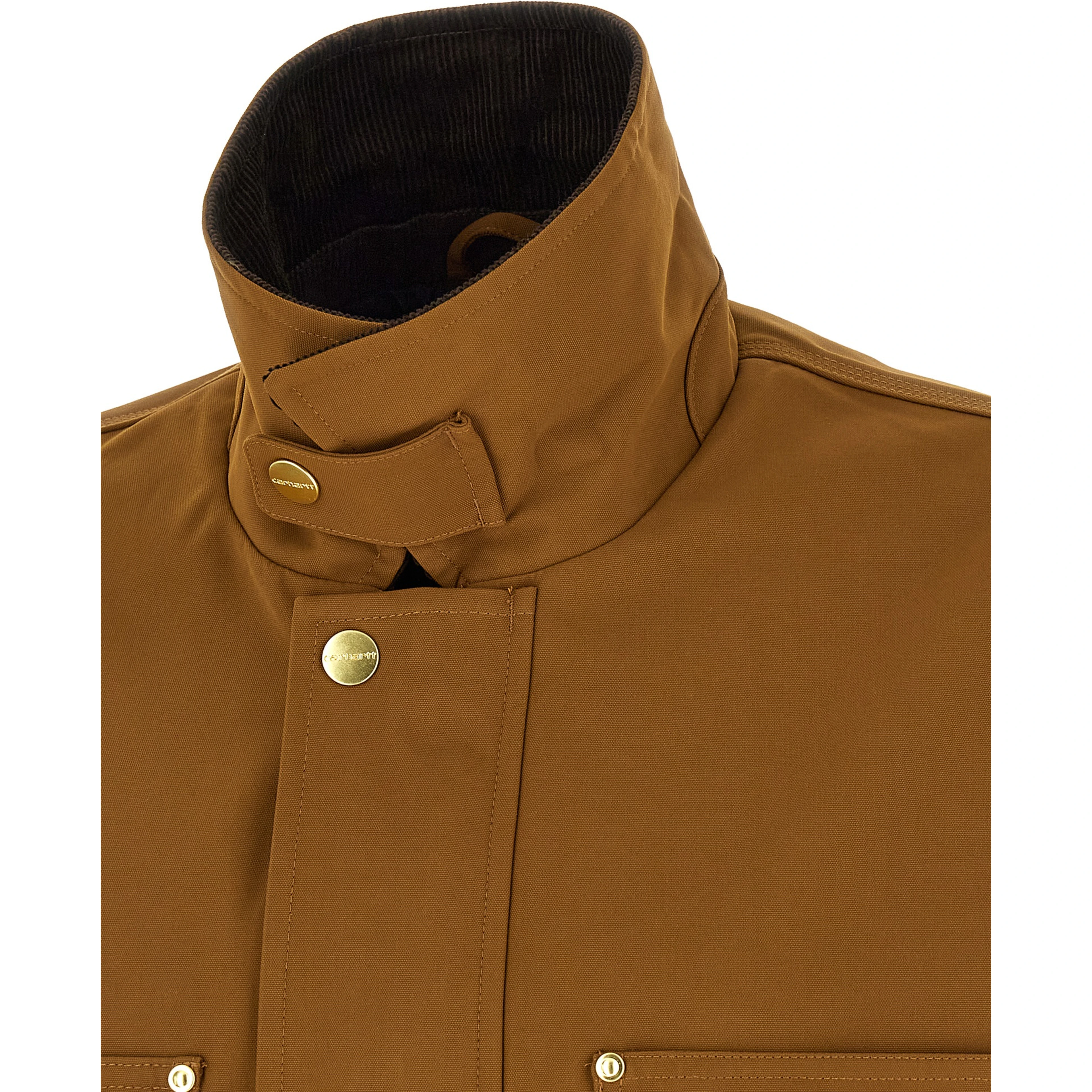 Brown Nylon Full-Length Jacket