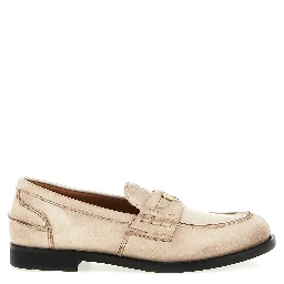 White Calfskin Slip-On Loafers