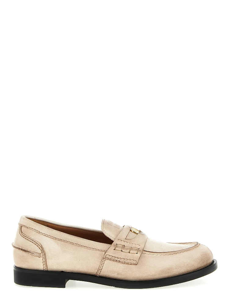 White Calfskin Slip-On Loafers