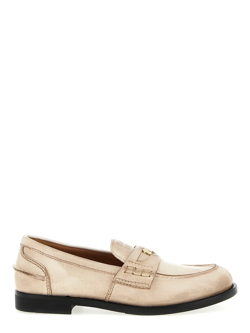 White Calfskin Slip-On Loafers