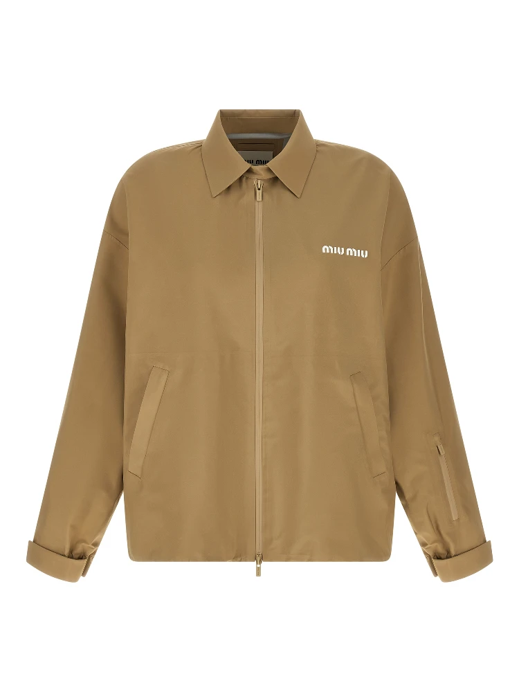 Beige Recycled Polyester Shell Jacket