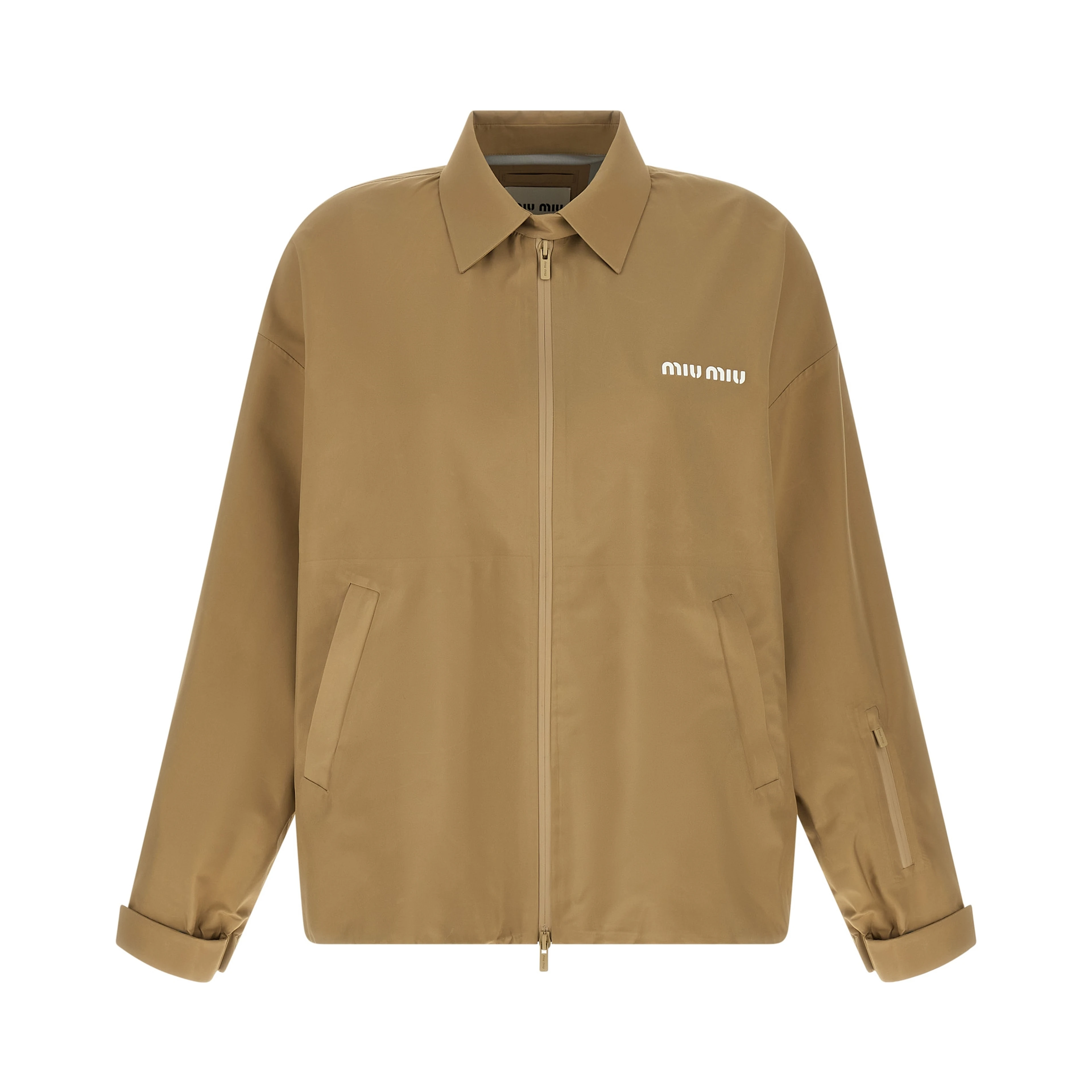 Beige Recycled Polyester Shell Jacket
