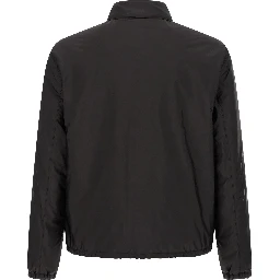 Black Recycled Polyamide Full-Length Jacket