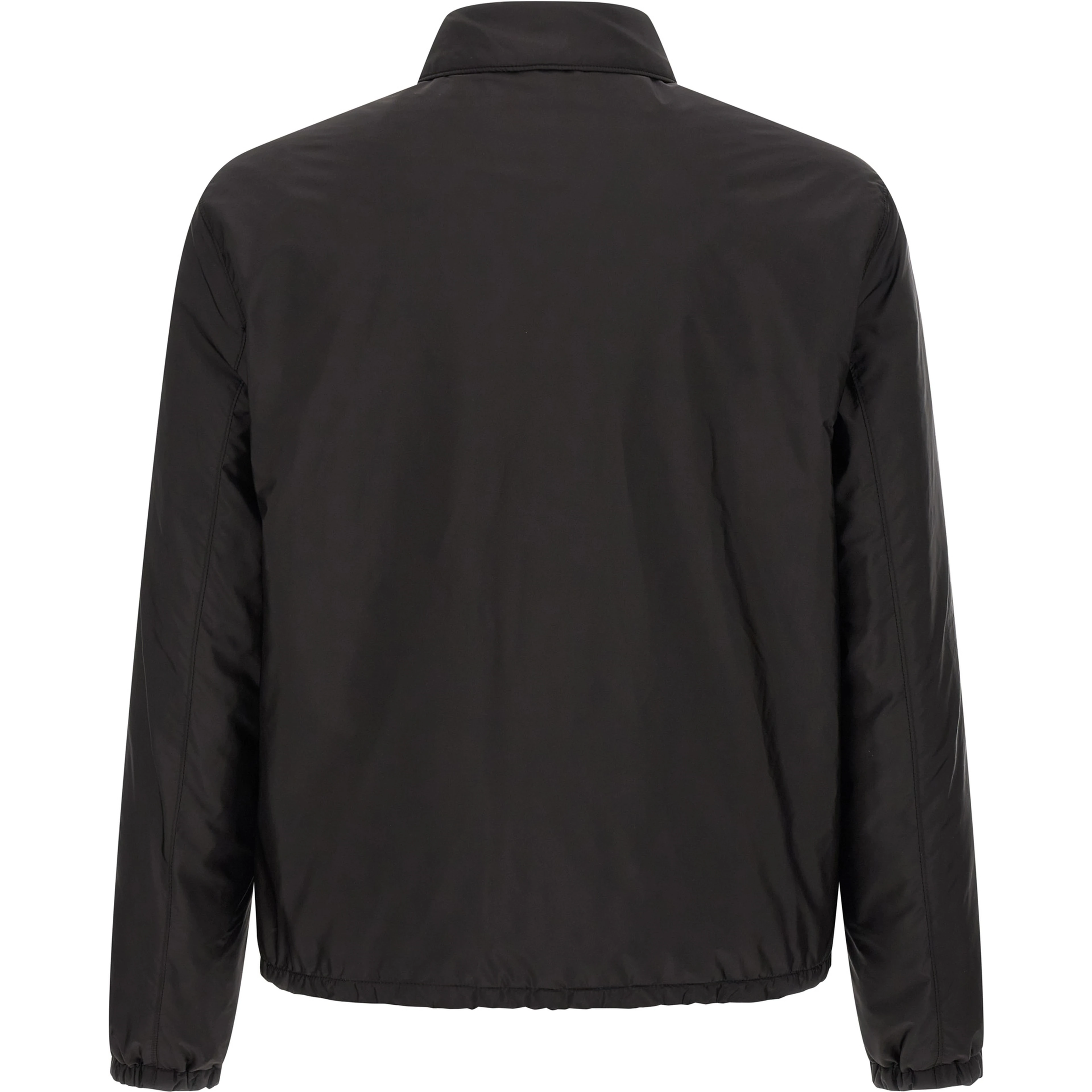 Black Recycled Polyamide Full-Length Jacket