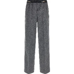 Gray Virgin Wool Casual Pants