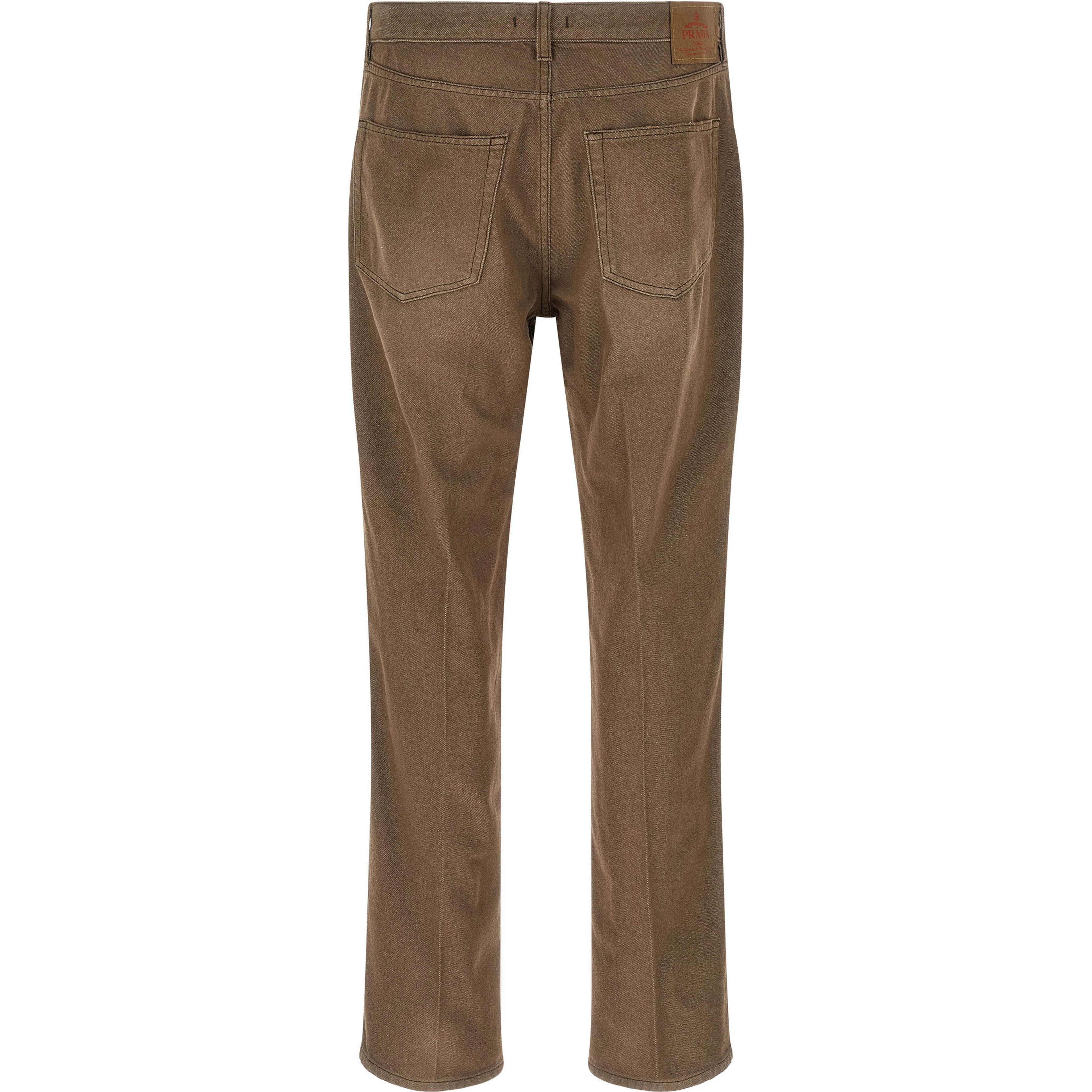 Brown Cotton Casual Pants