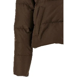 Brown Recycled Polyester Full-Length Jacket
