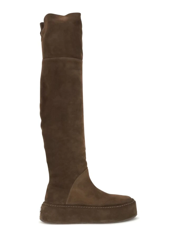 Brown Suede Leather Over The Knee