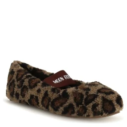 Brown Polyester Ballet Flats