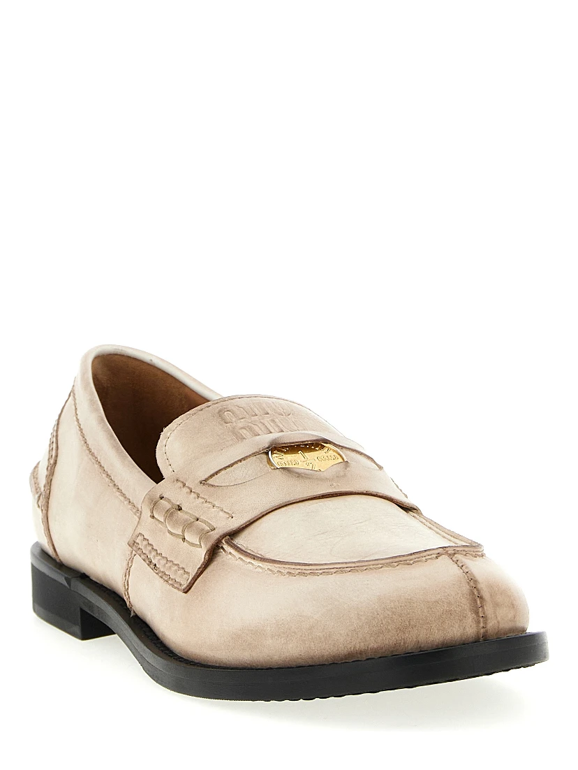 White Calfskin Slip-On Loafers
