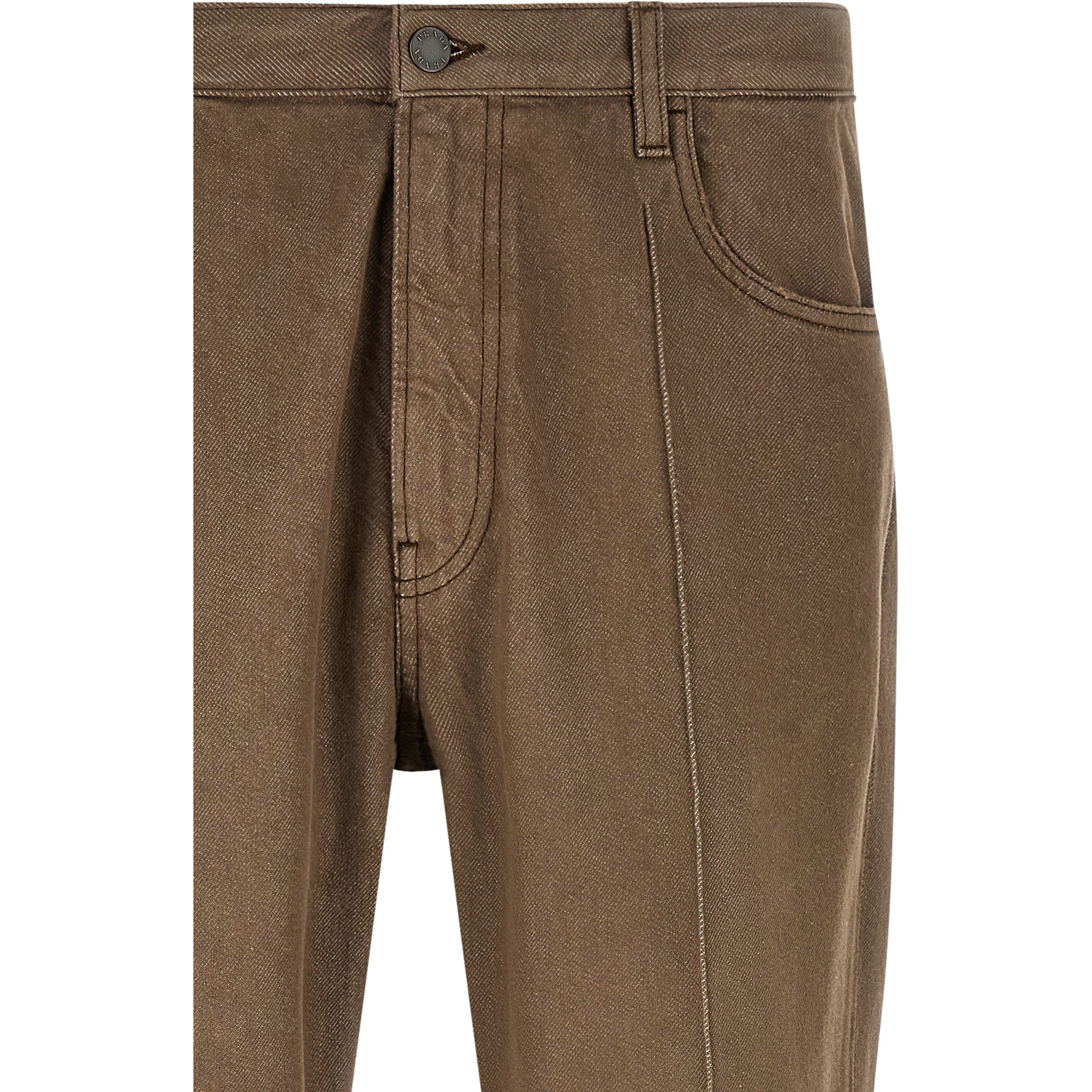 Brown Cotton Casual Pants