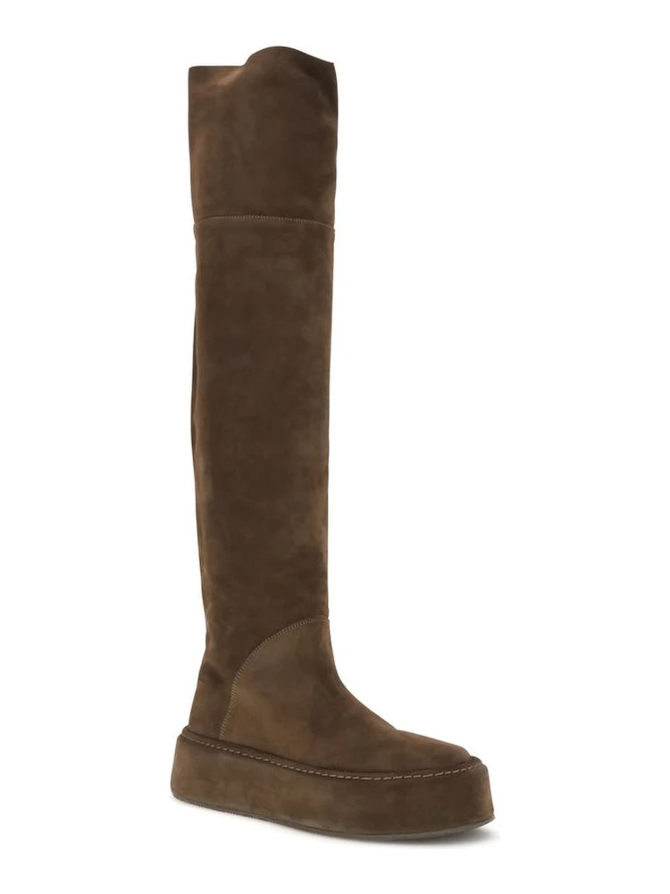 Brown Suede Leather Over The Knee alternative