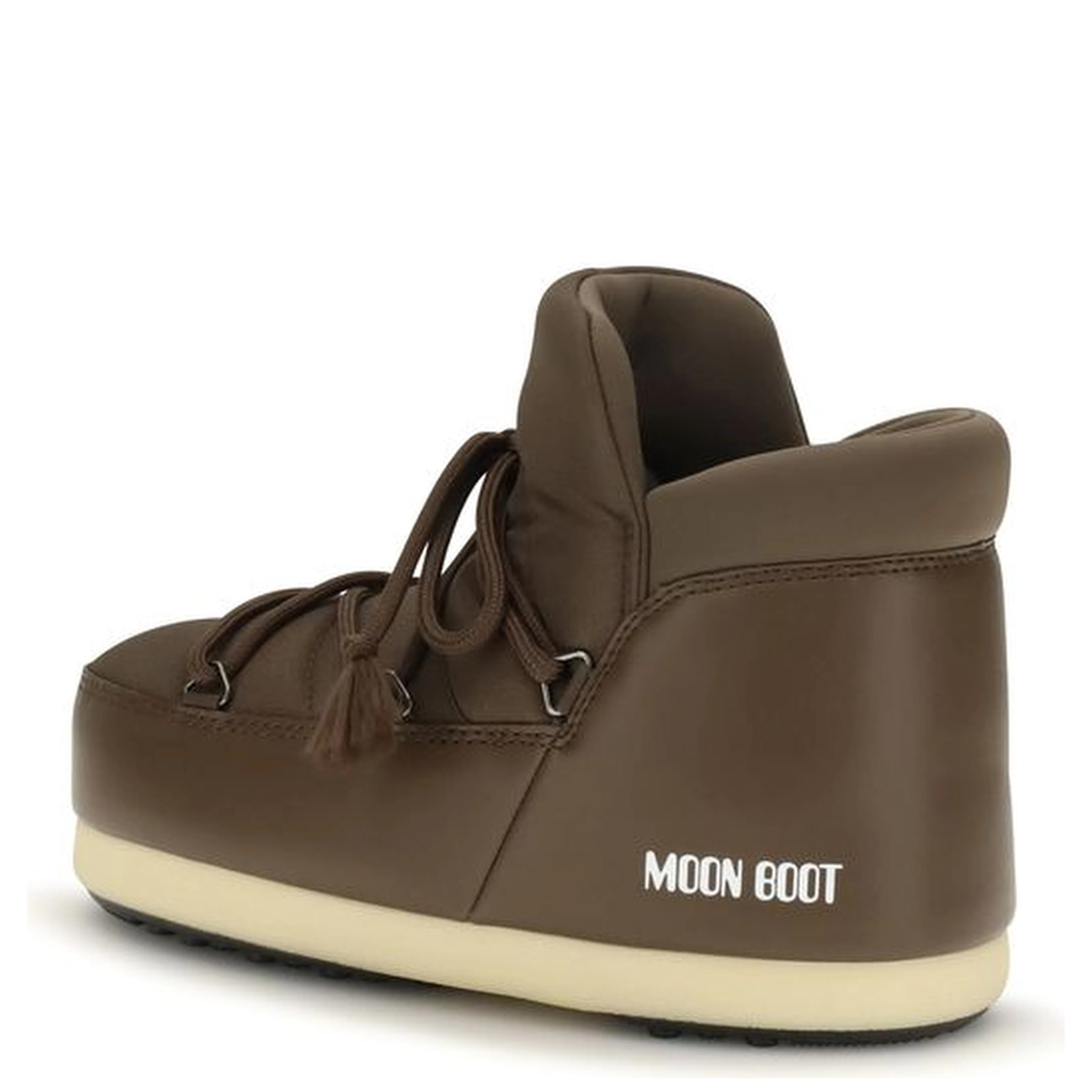 Brown Polyester Lace-Up Boots