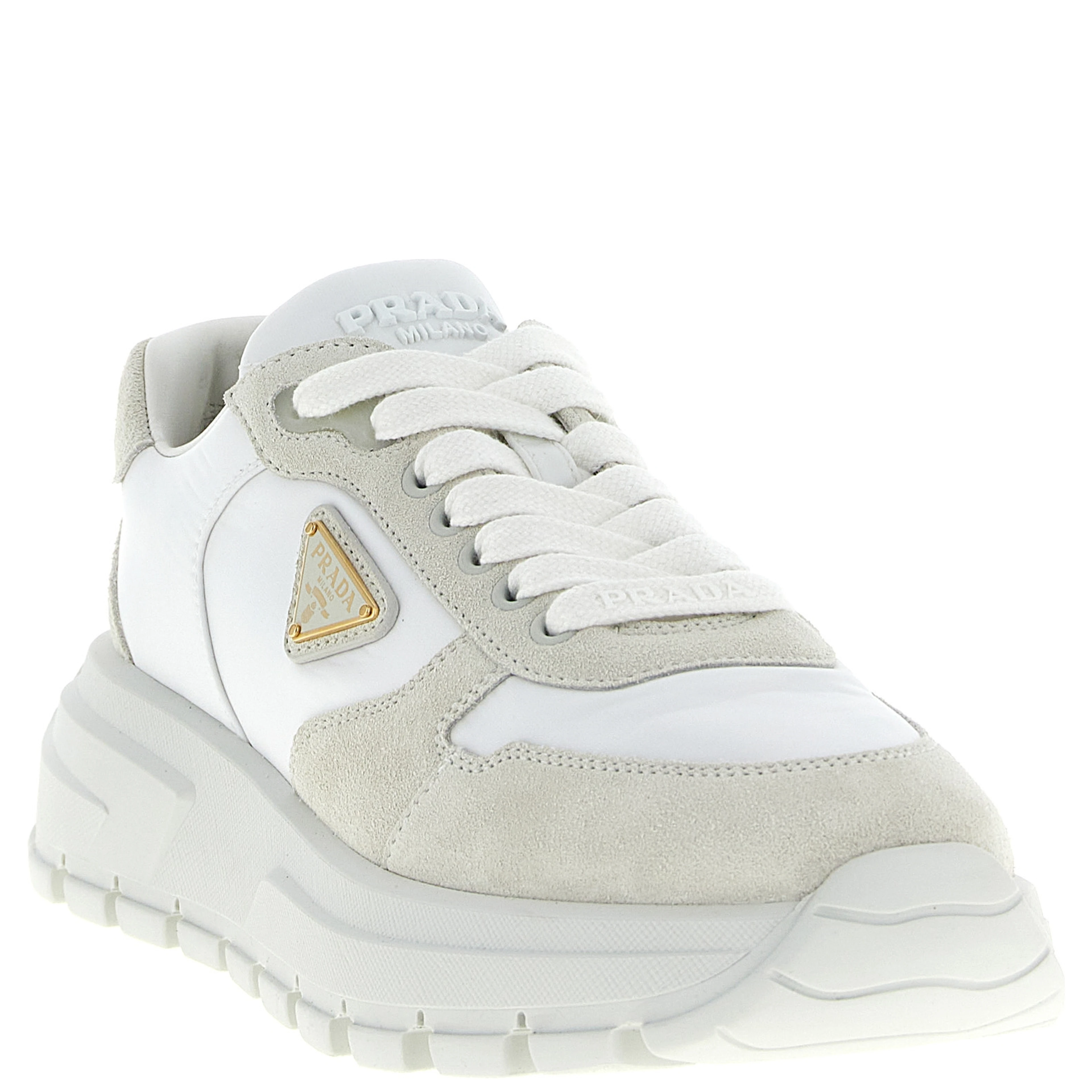 White Polyamide Athletic Sneakers